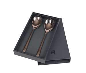 Broste Copenhagen Salad Serving Set Hune Titanium Espresso