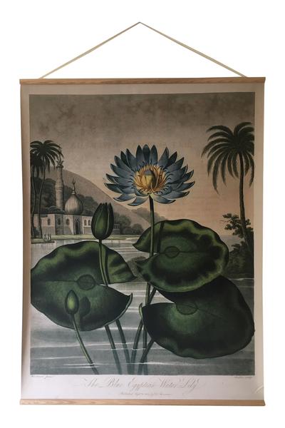 Maitri Canvas Wall Hanging Blue Flowering Plant