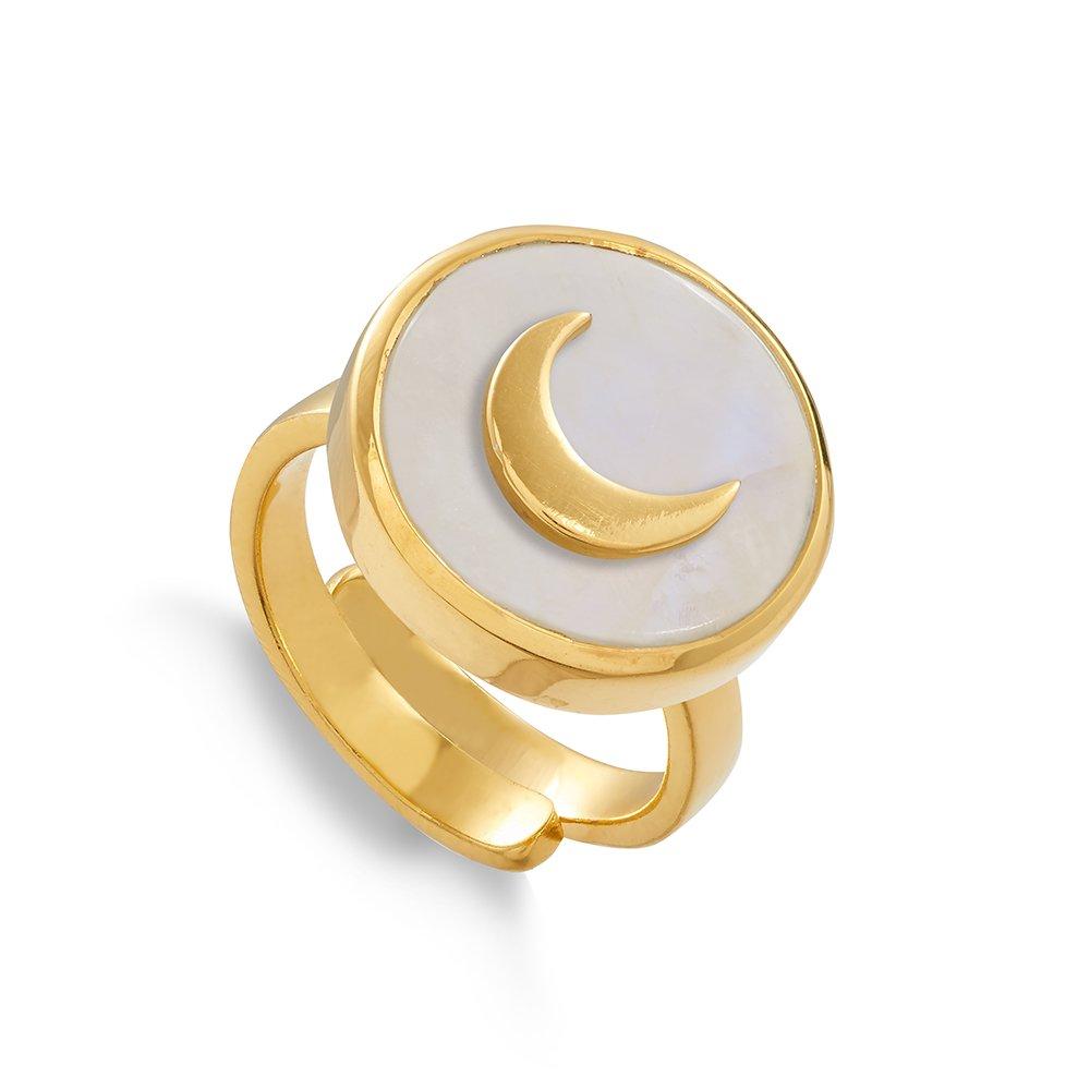 SVP Jewellery Stellar Moon Rainbow Moonstone Adjustable Ring
