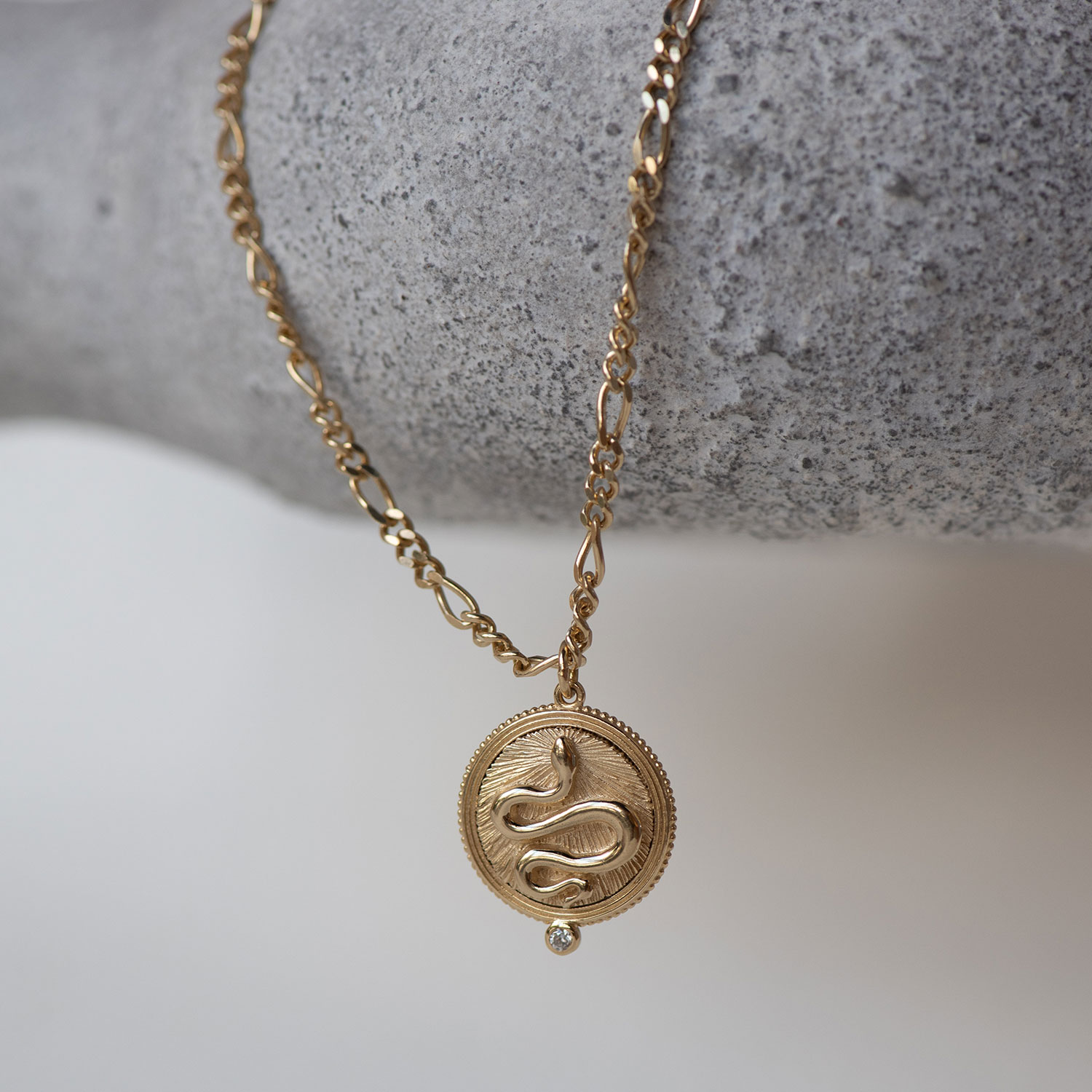 Wisdom Necklace Gold with White Zircon