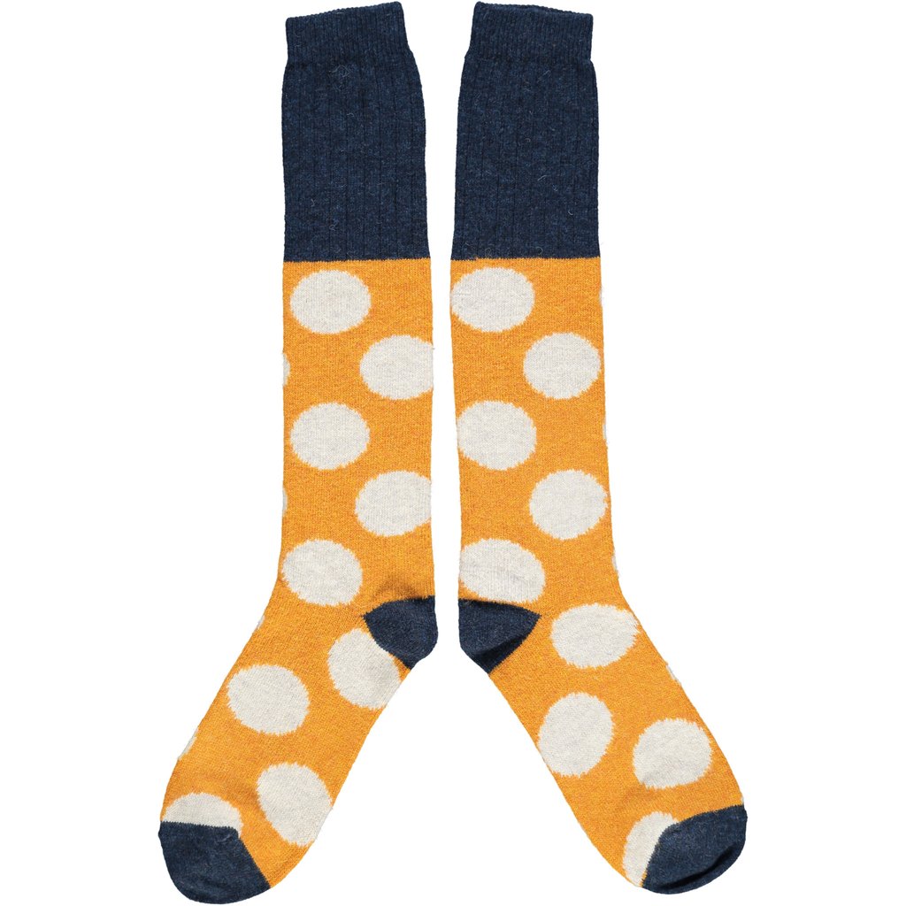 Trouva: Women's Lambswool Knee High Socks - Ginger Dots