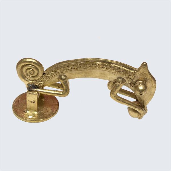 Ghanaian Ashanti Brass Door Knocker 'Chameleon&#x27