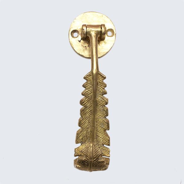 Ghanaian Ashanti Brass Door Knocker Feather