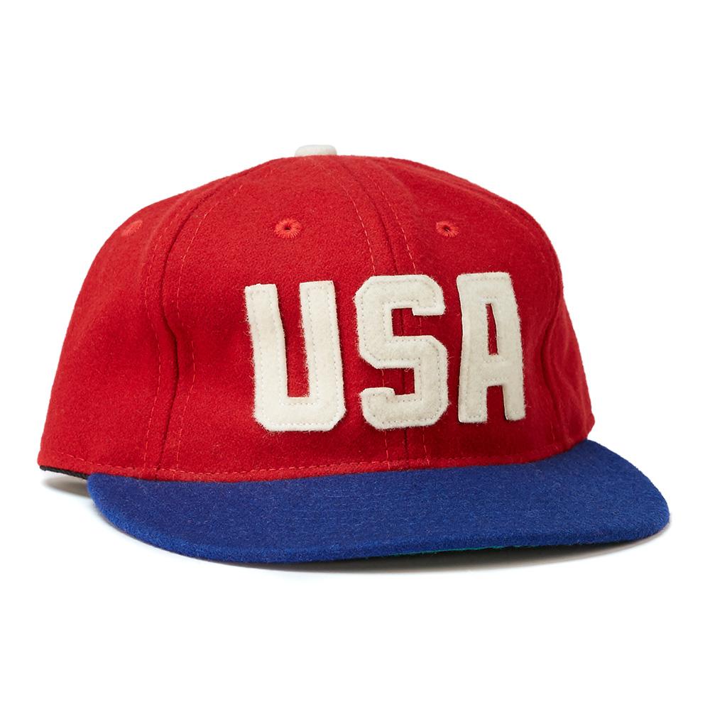 Ebbets Field Flannels Red and Navy USA National Team 1956 Vintage Ball Cap