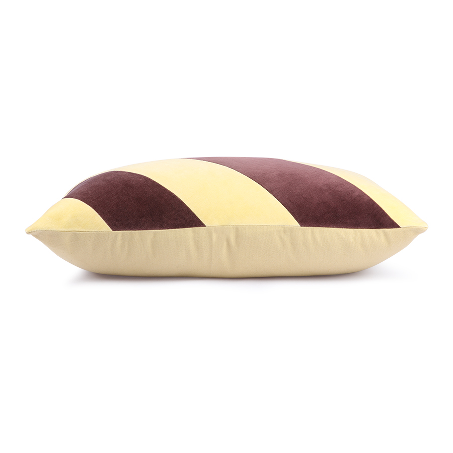 HK Living Striped Cushion Velvet Yellow/Purple (40x60)