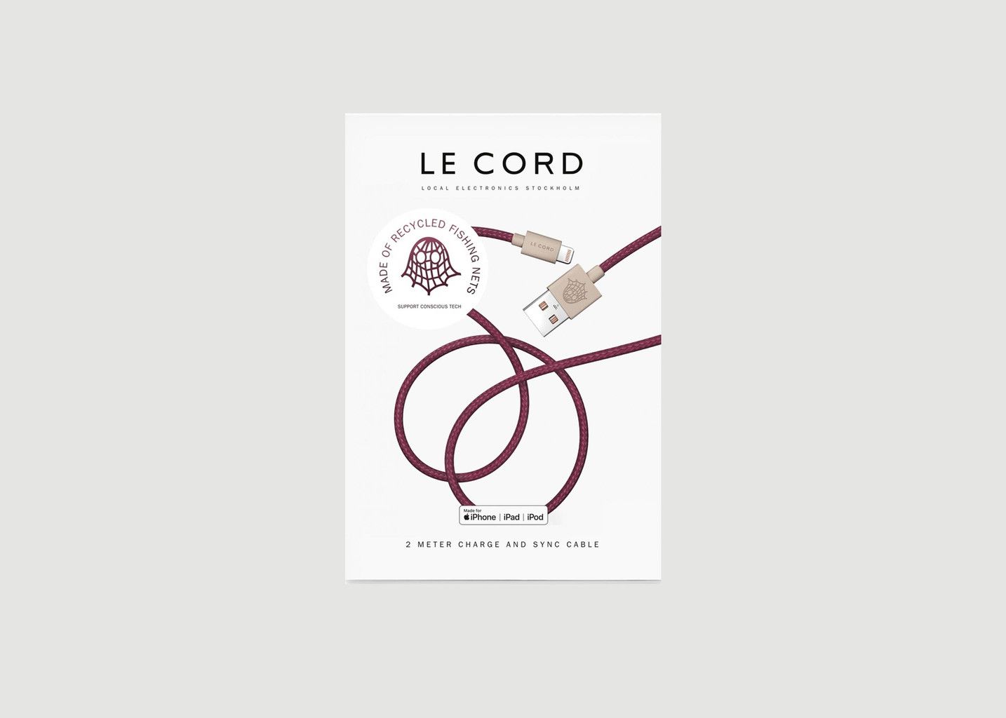 Le Cord Recycled USB Cable 2 Meters