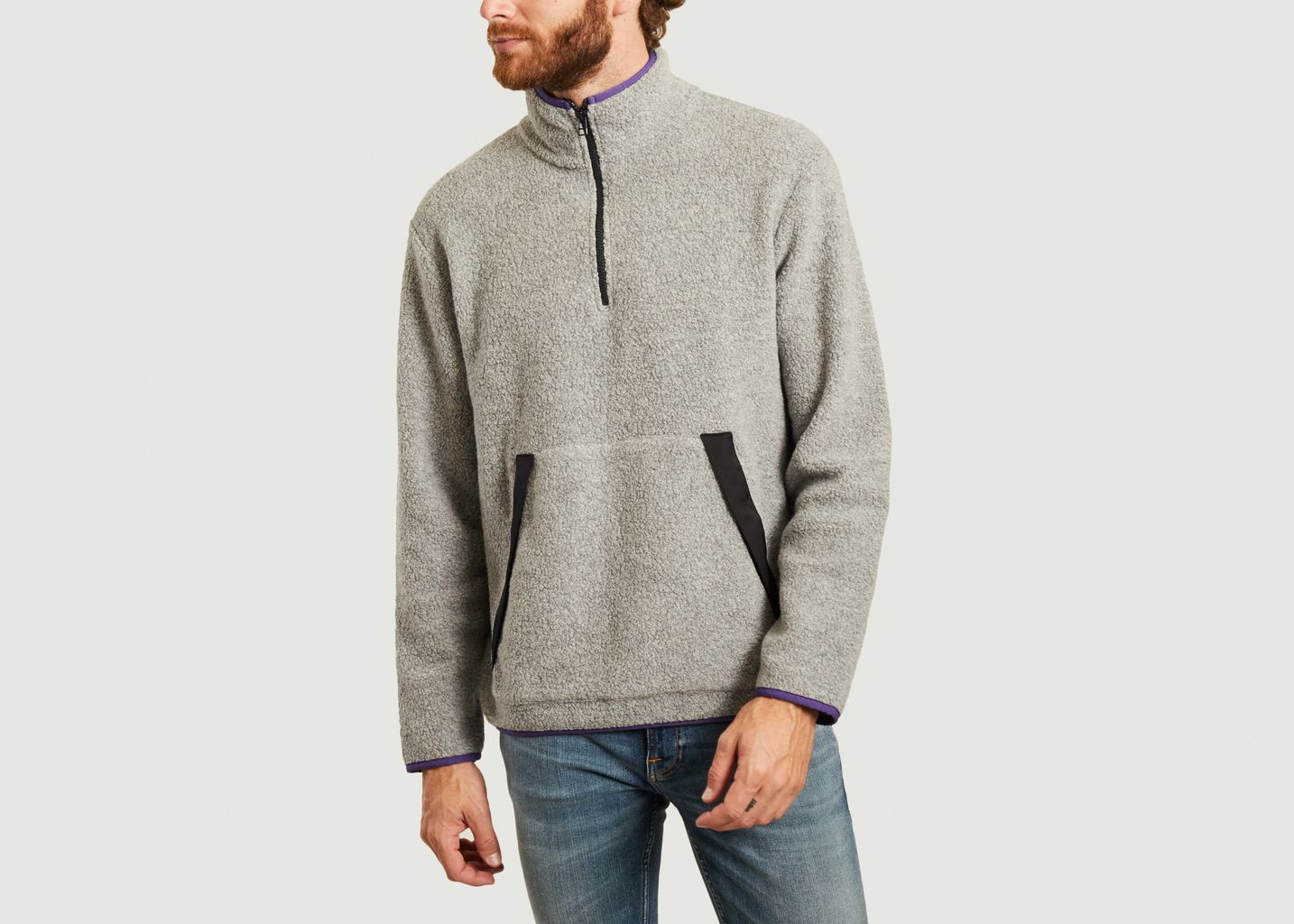 CLOSED Grey Fleece Sweater
