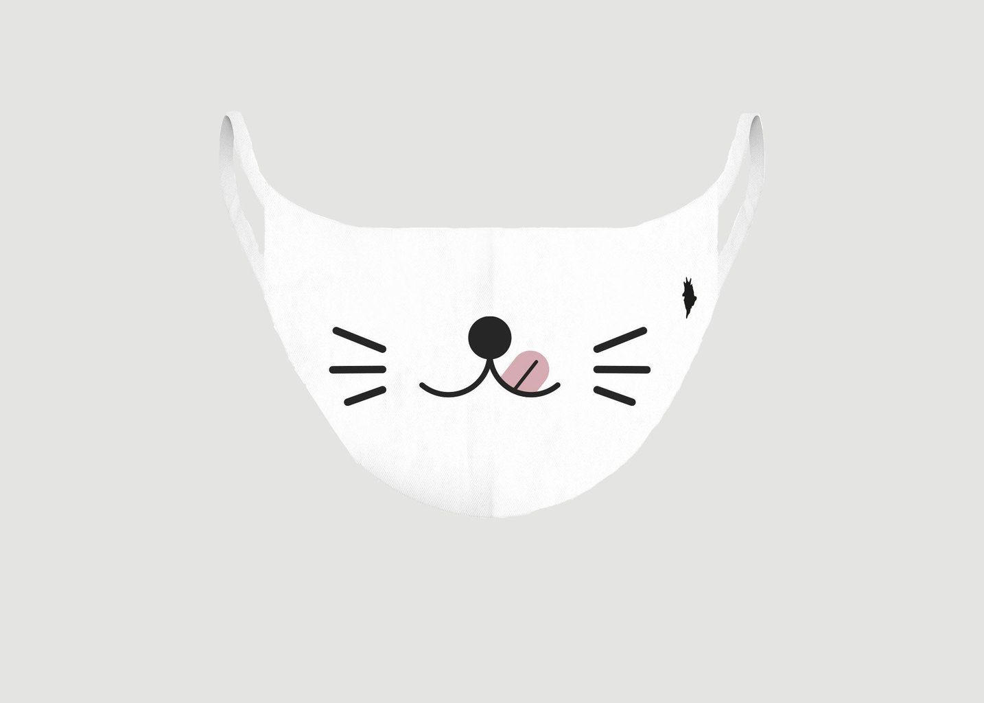 pôdevache White Kawai Cat Fabric Child Mask