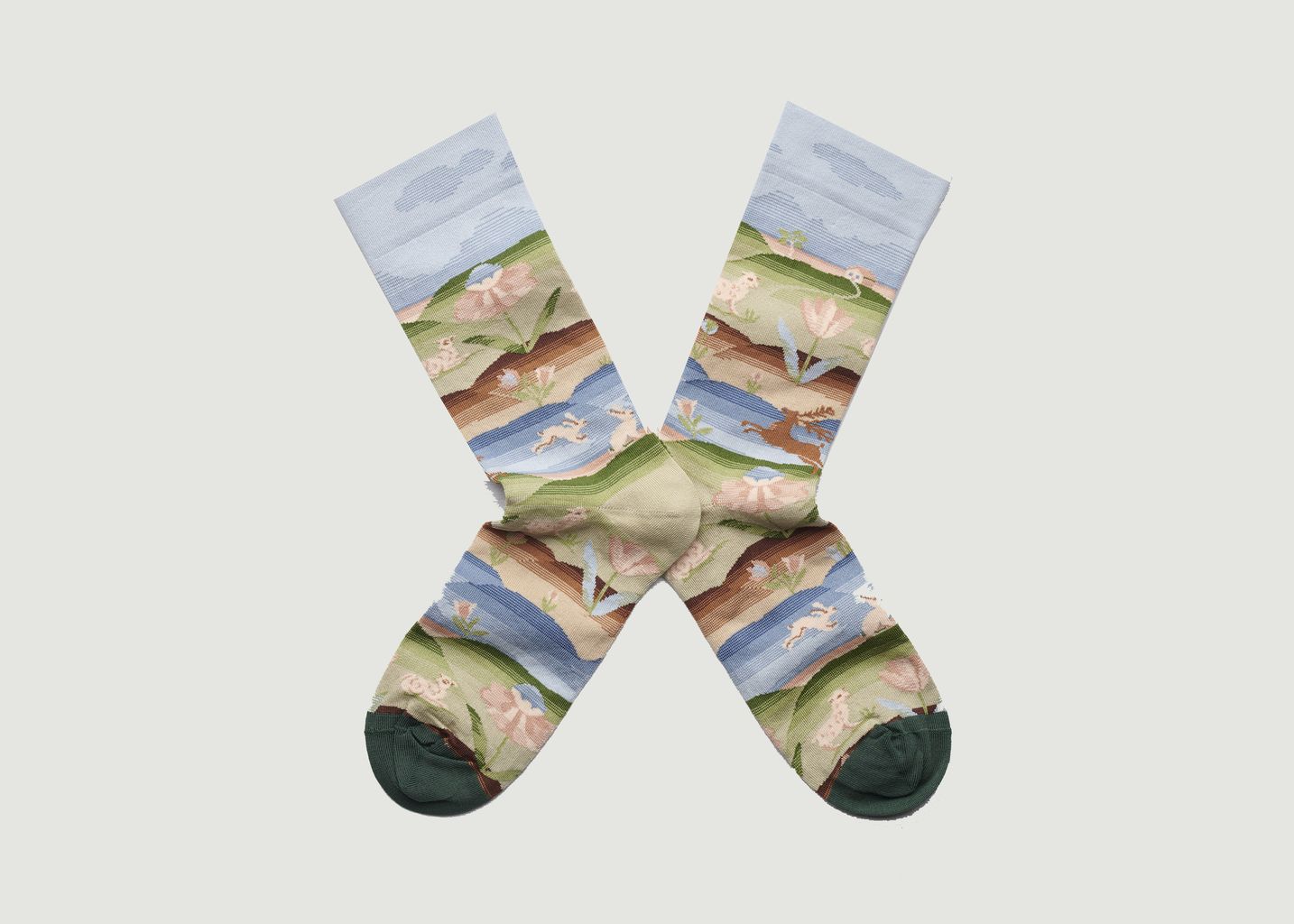 Multicolor Paysage Ciel Pattern Socks