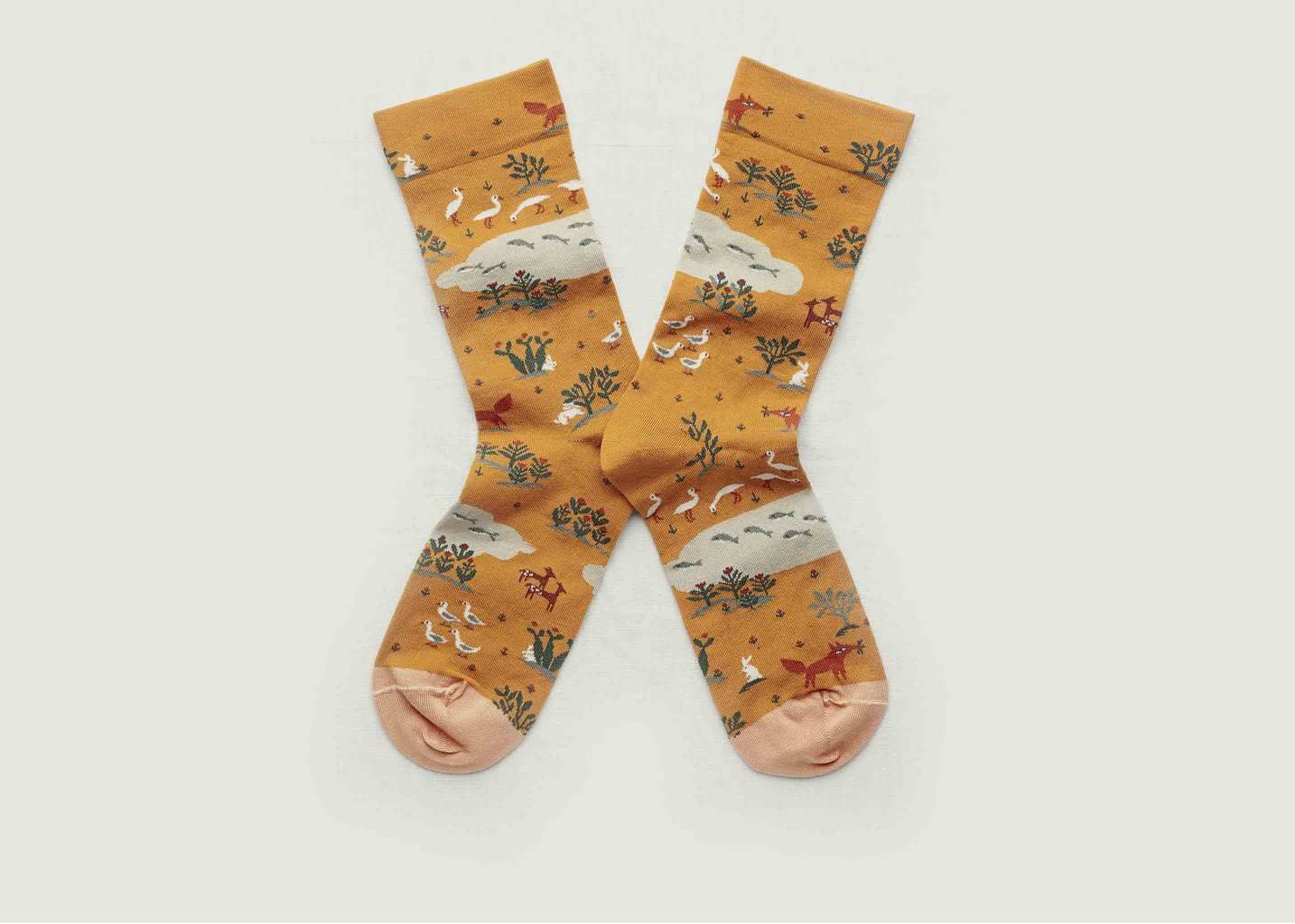 Gold Renard Pattern Socks