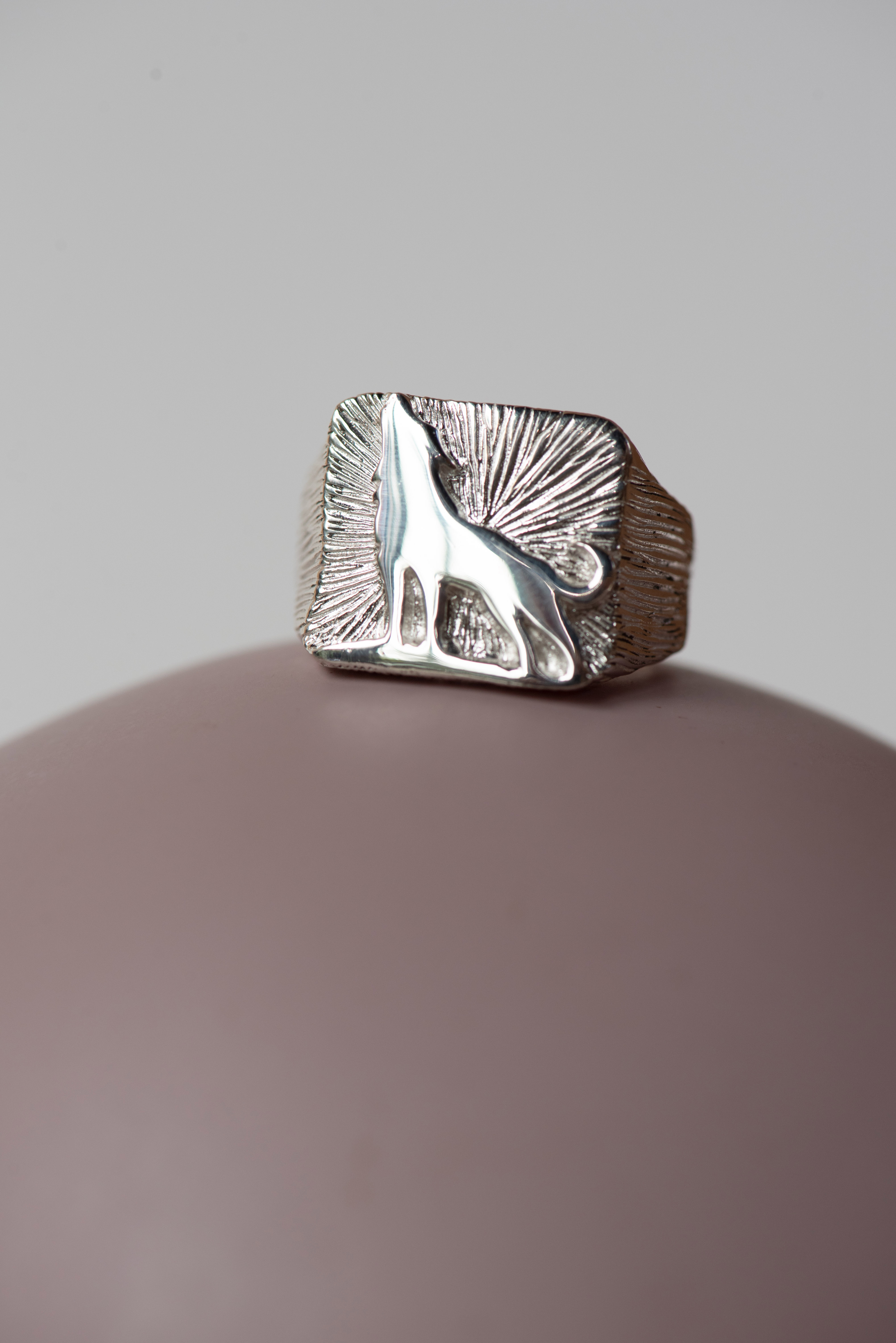 Sterling Silver Wild Signet Mens Ring