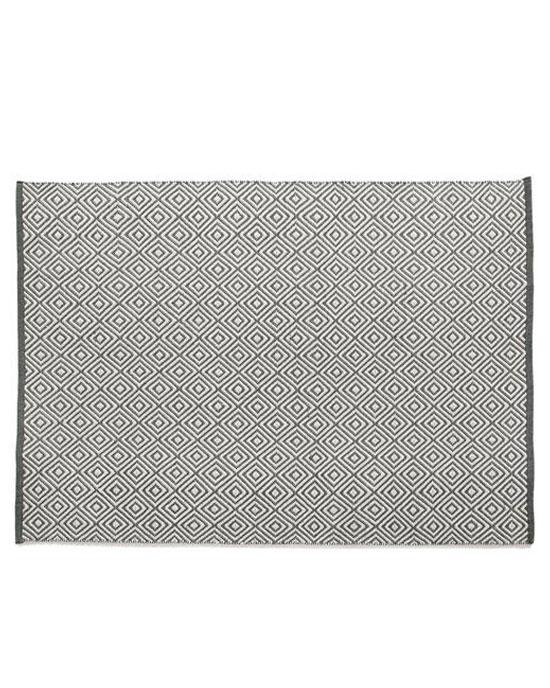 Phoenox Textiles Woven Diamond Rug Warm Grey