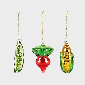 &klevering Vegetables Ornaments - Set of 3