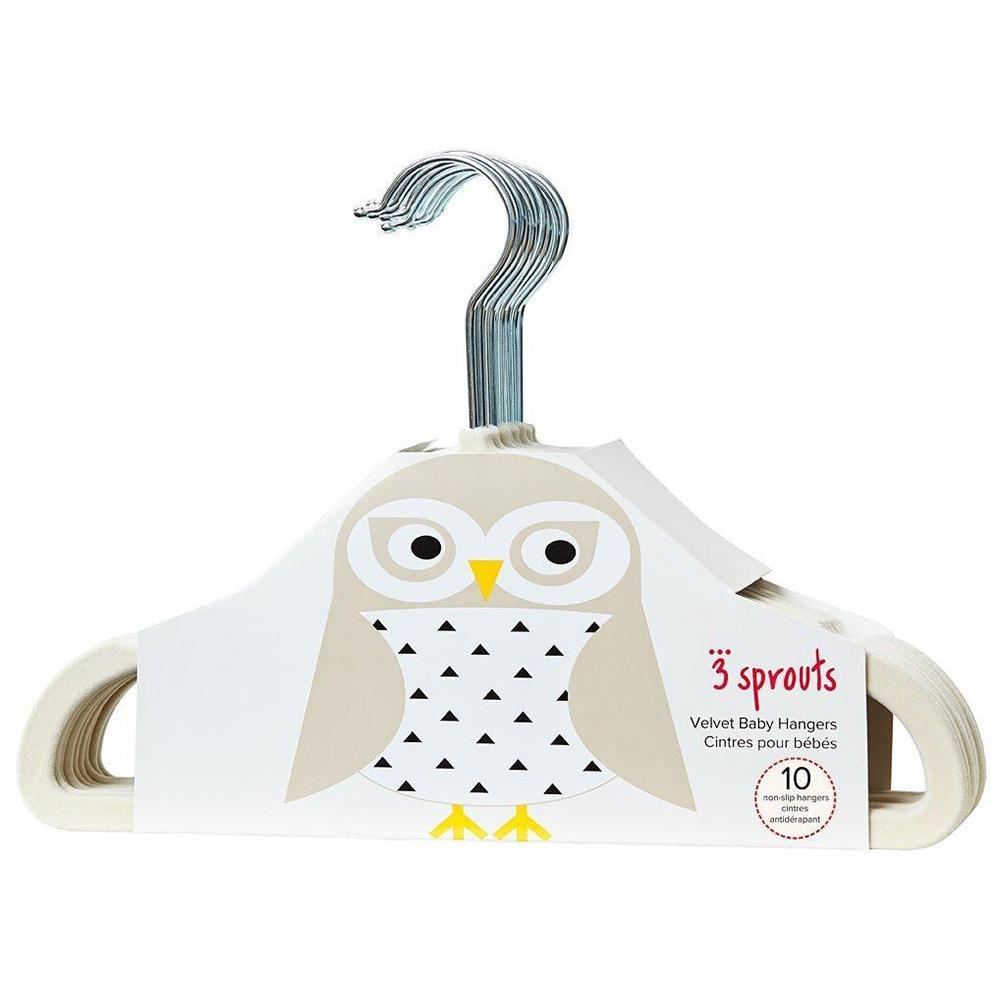 Pack of 10 Owl Velvet Coat Hangers