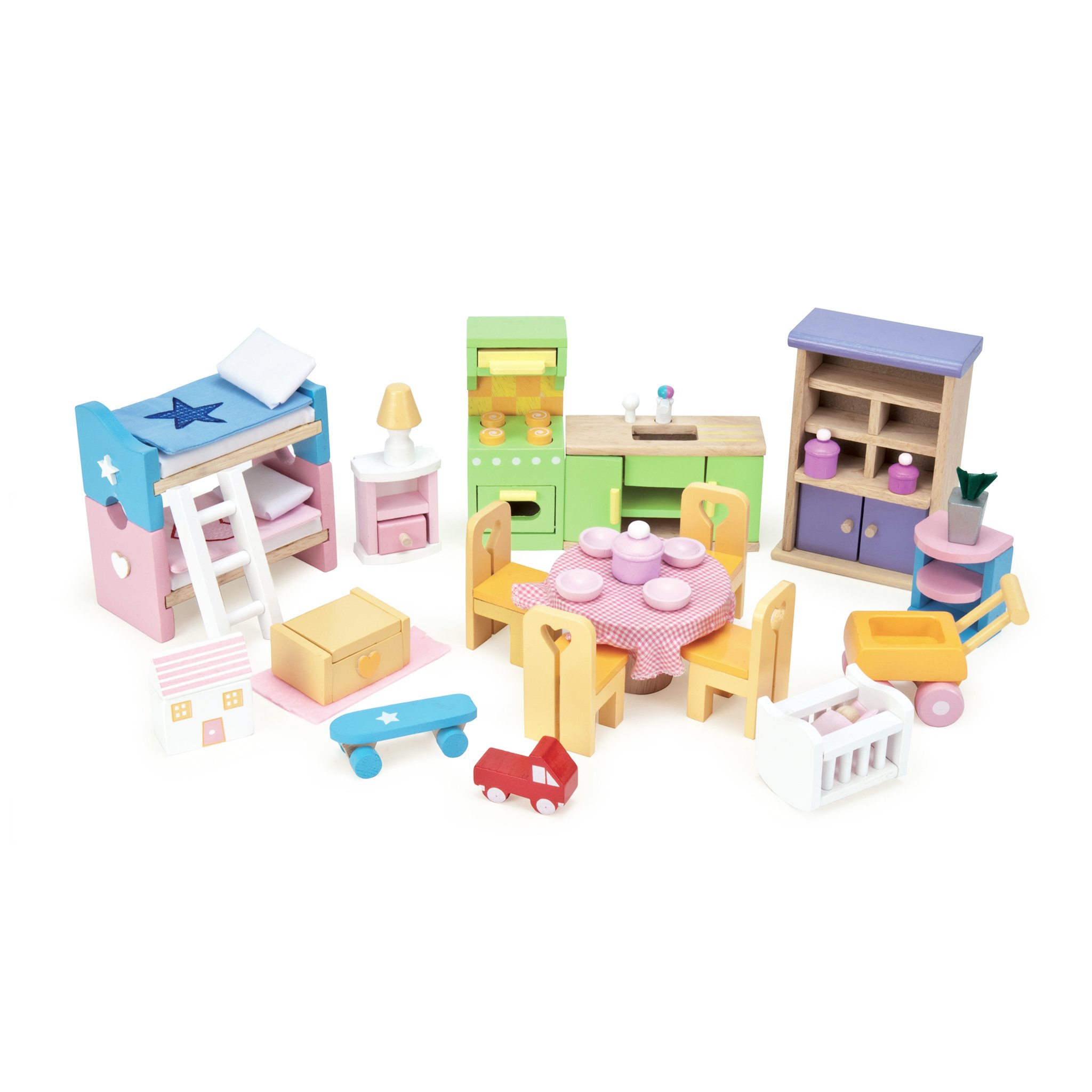 Le Toy Van 37 Piece Doll House Wooden Furniture Set