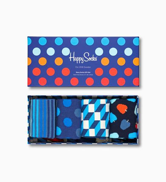 Happy Socks  Navy Gift Box 4 Pack