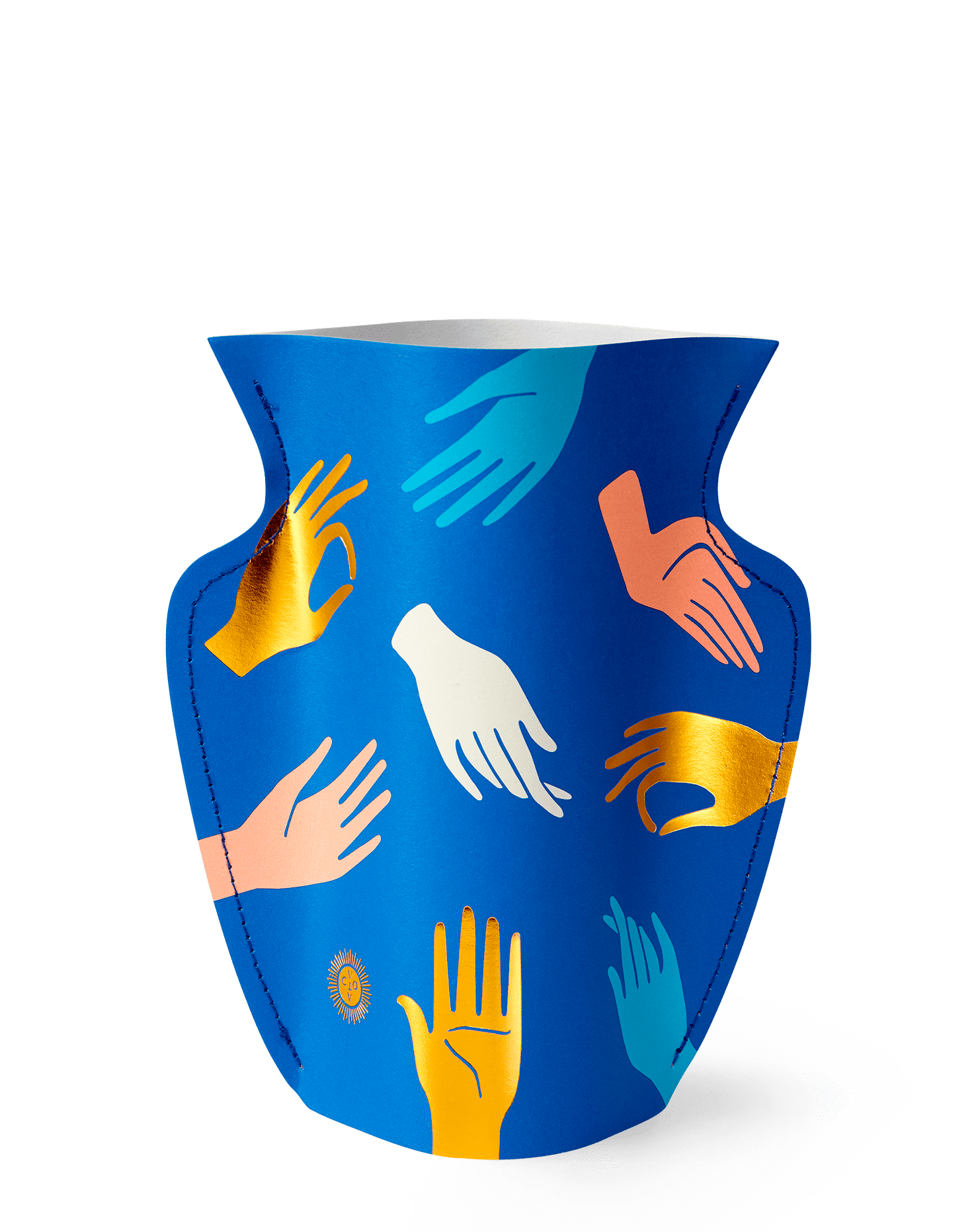 Cuemars Mini Paper Vase Hamsa - Blue