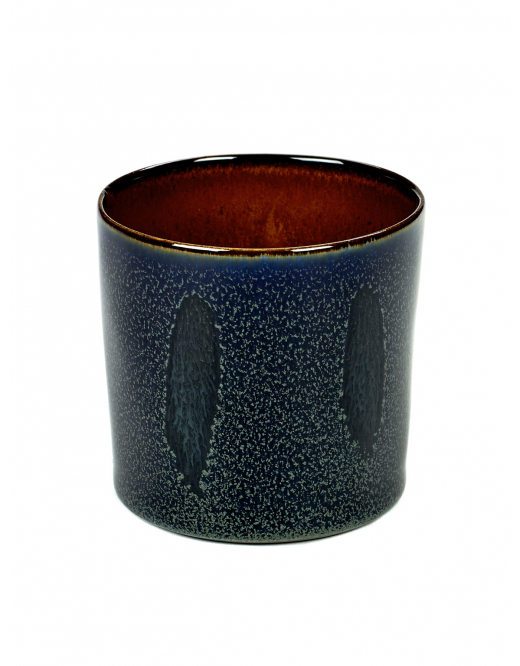 Serax Terres de Rêves - Dark Blue/Rust High Goblet Cylinder (7,5cm) - 2 Pieces