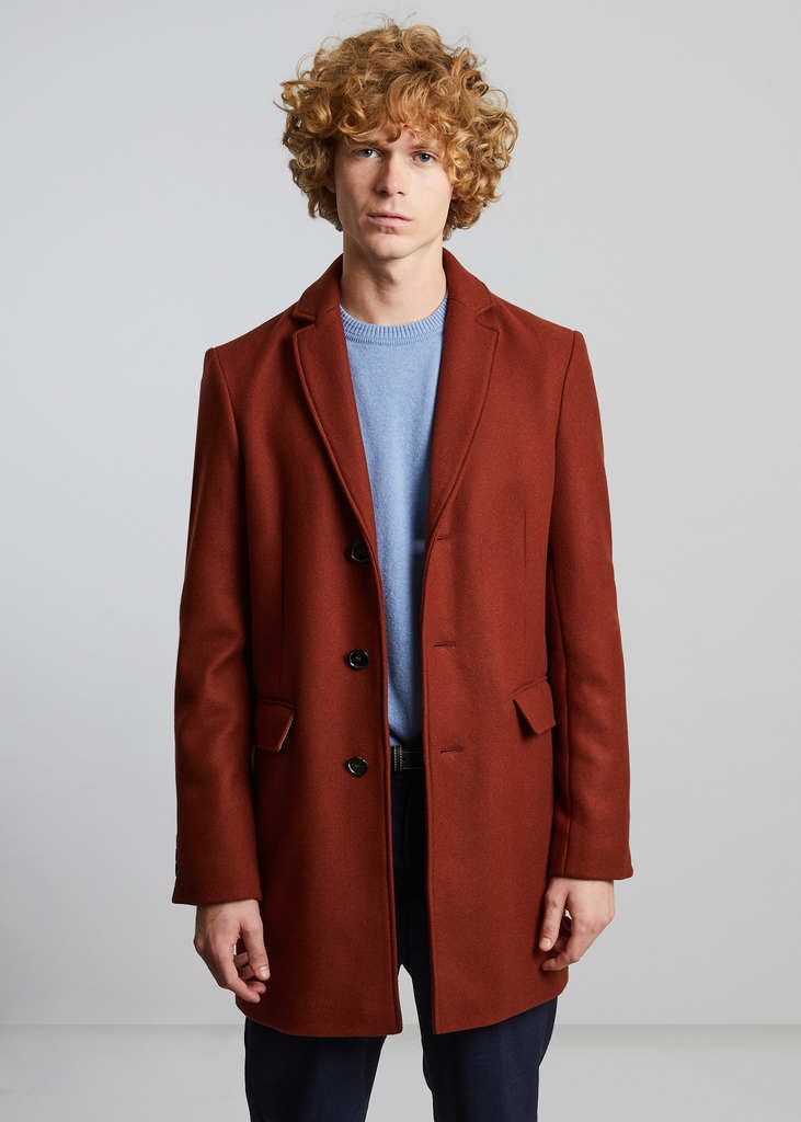 L’Exception Paris Rust Rouille Rust Virgin Wool Overcoat