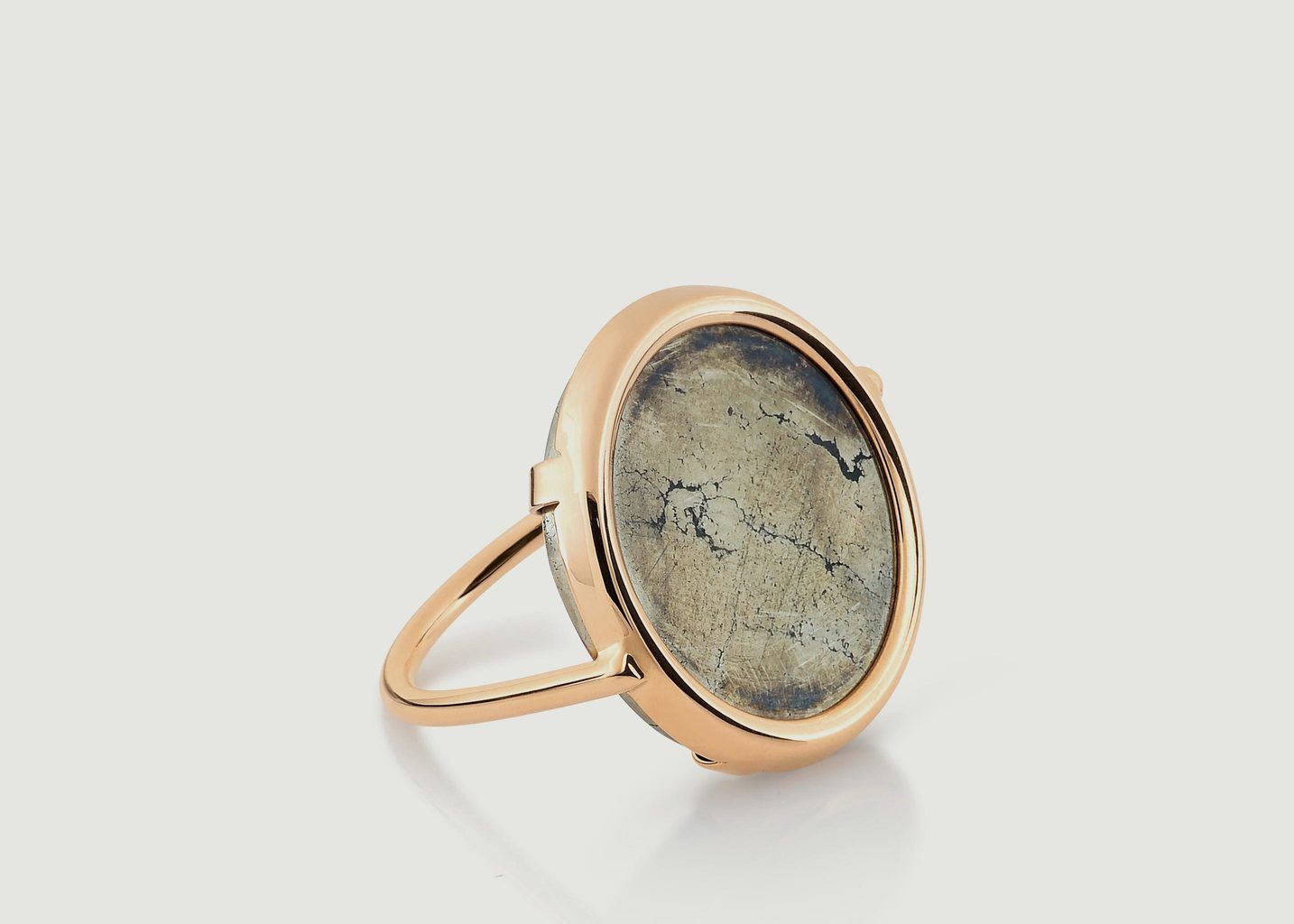 Ginette NY Pink Gold Pyrite Ring