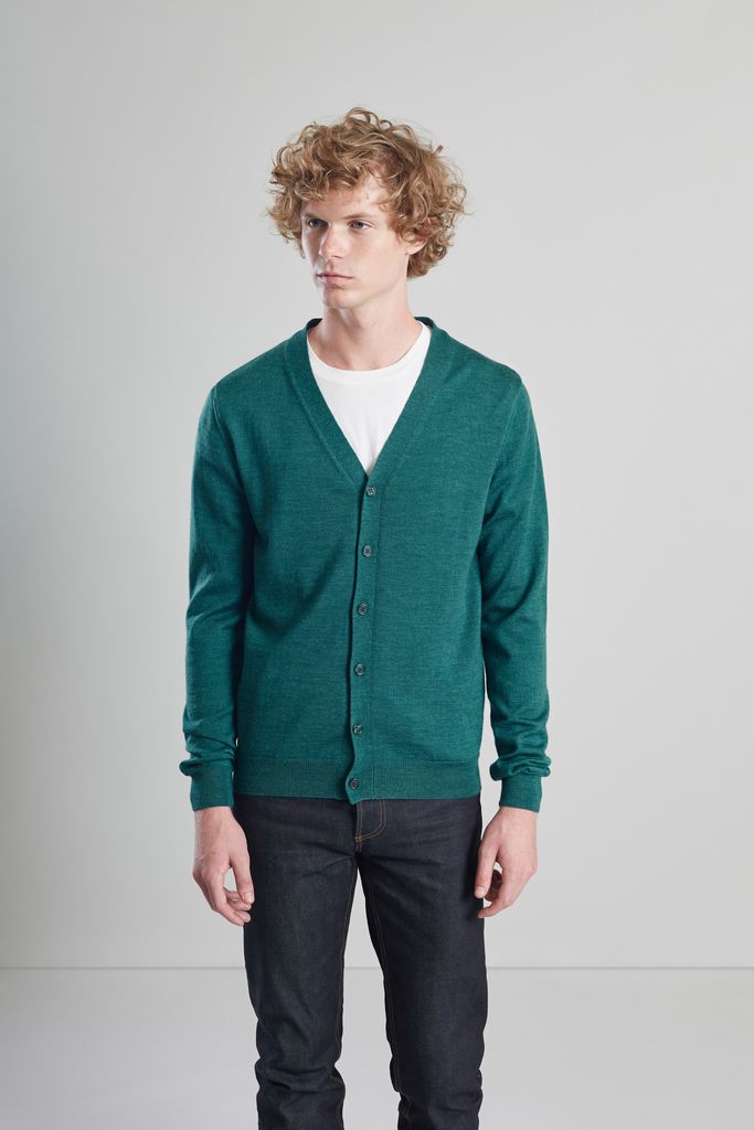 L’Exception Paris Green Merino Wool Cardigan