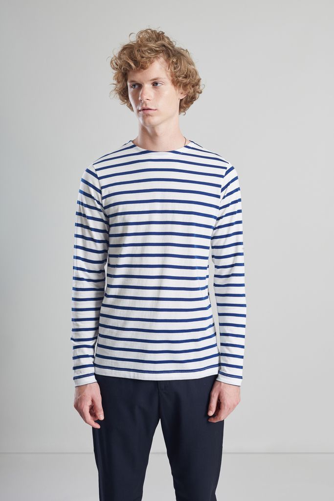 L’Exception Paris Blue and White Classic Mariner In Japanese Cotton