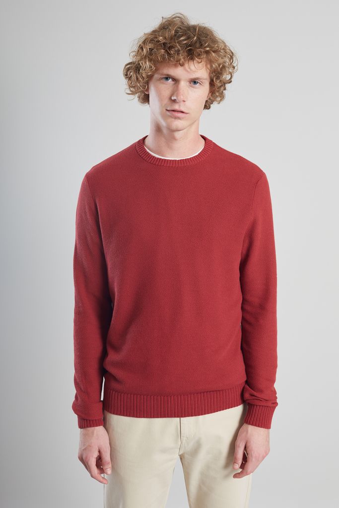 L’Exception Paris Terracotta Red Honeycomb Knit Jumper