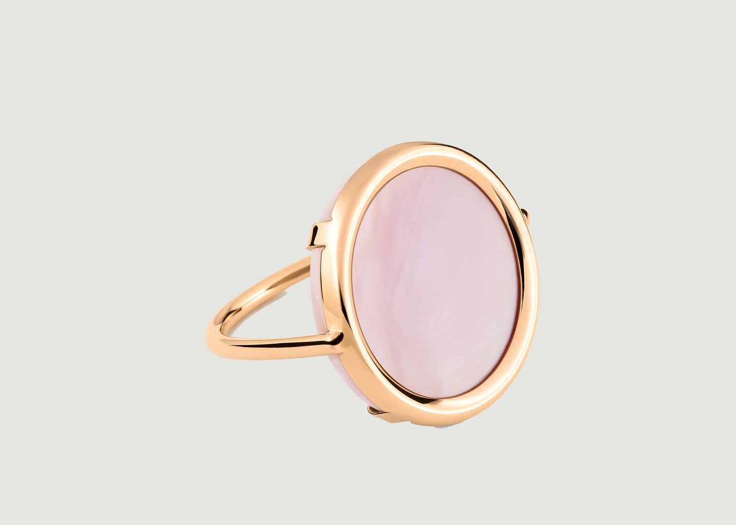 Ginette NY Rose Gold Mother Of Pearl Disc Ring