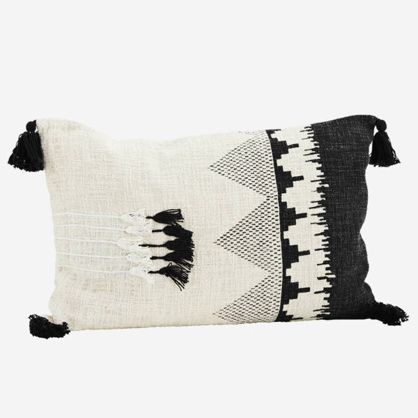 House Doctor Printed Cushion Cover W Tassels