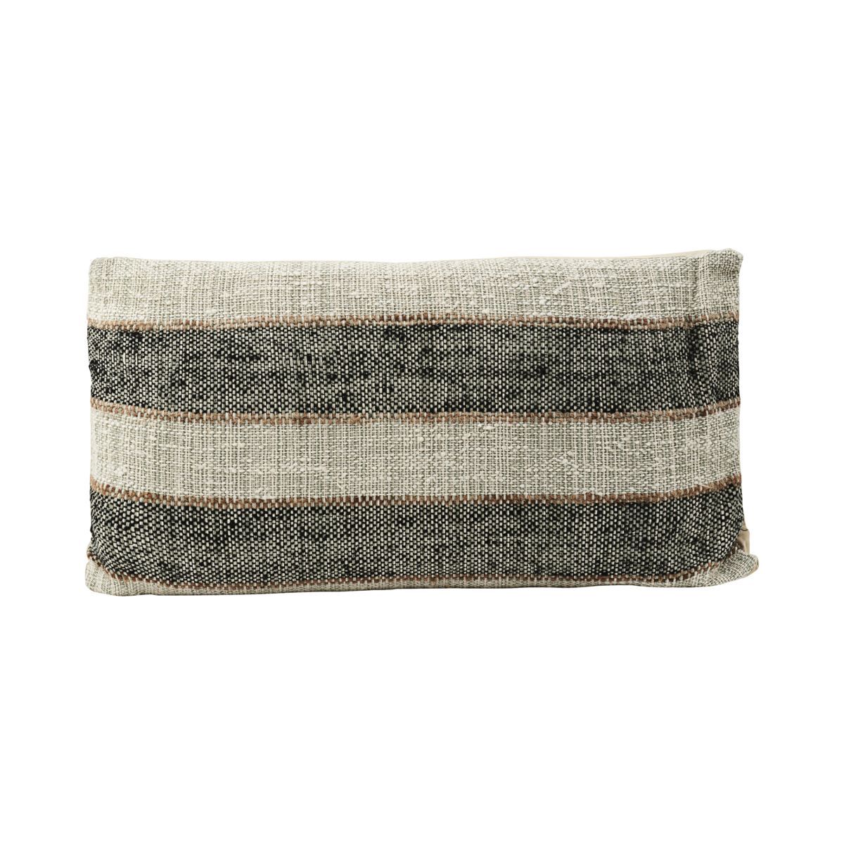 House Doctor Cushion Cover 40x75cm in Beige/Black and Terracotta Striped Cotton/Viscose