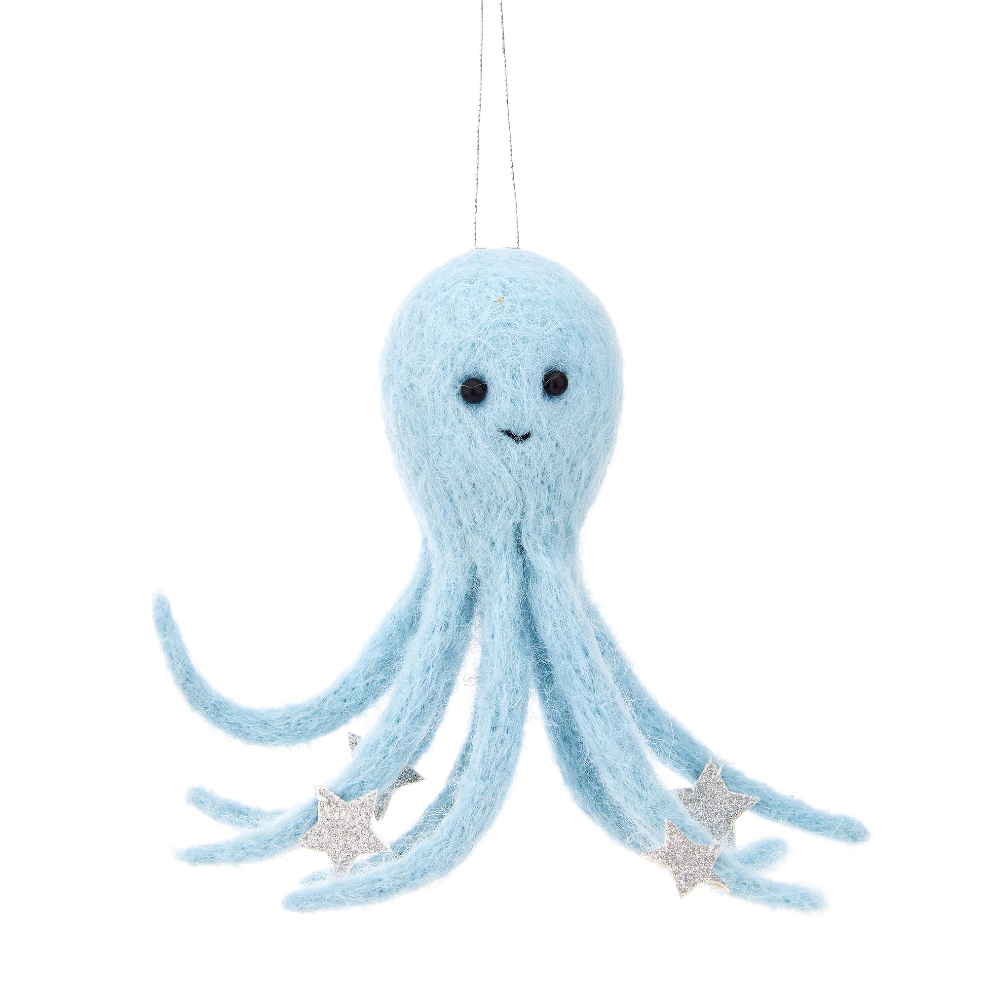 &Quirky Blue Octopus Felt Hanging Decoration