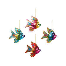 &klevering Rainbow Angelfishes Ornaments - Set of 4
