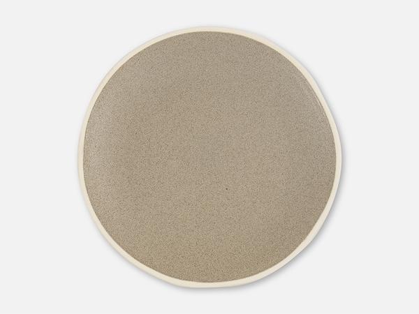 Folkdays Ceramic Plate With White Rim Black Big