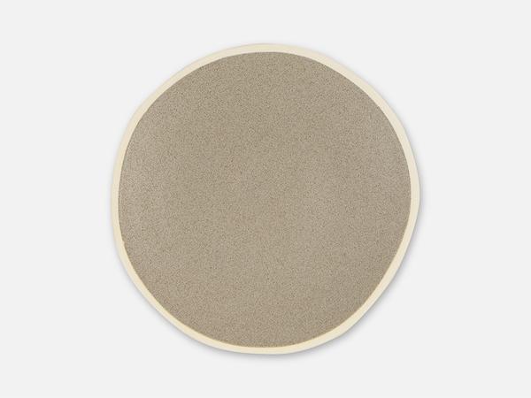 Folkdays Ceramic Plate With White Rim Grey Small