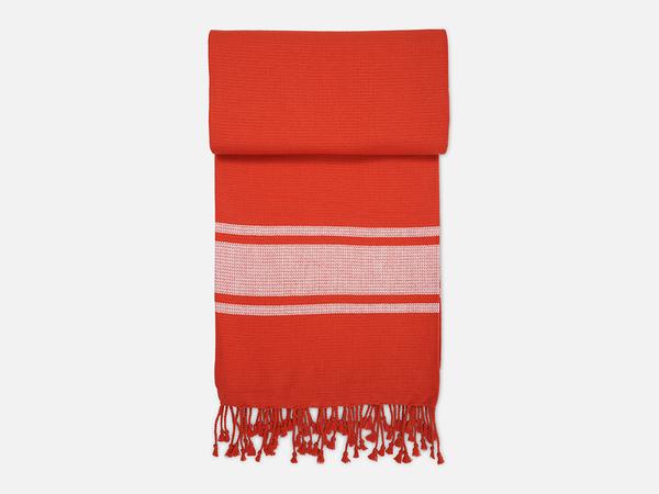 Folkdays Hammam Towel With Fringes Red White
