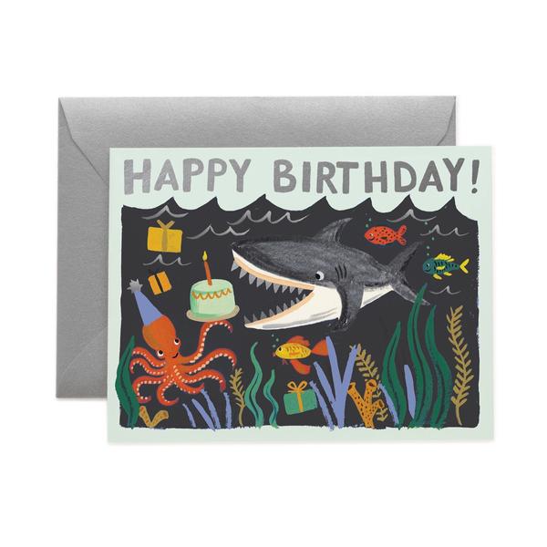 Rifle Paper Co. Shark Birthday Greetings Card