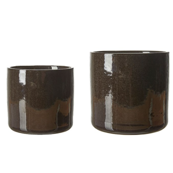 Wikholm Form Medium Brown Mottled Ceramic Pot