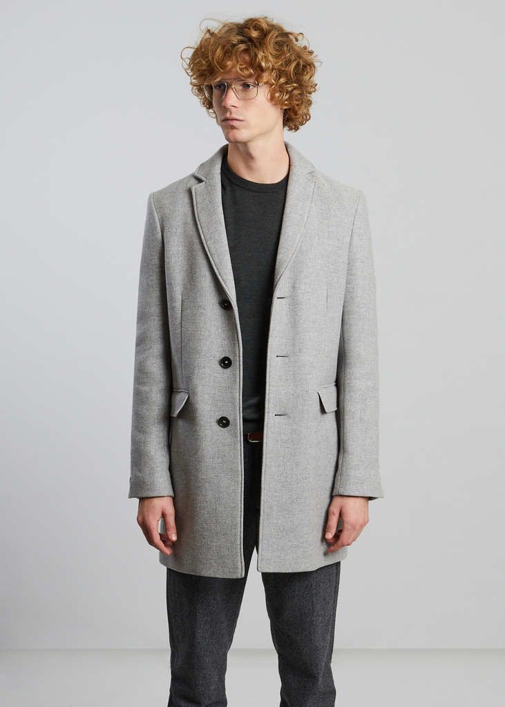 L’Exception Paris Light Grey Wool Overcoat