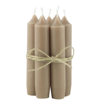 Ib Laursen Milky Brown Short Dinner Candle – Set of 10