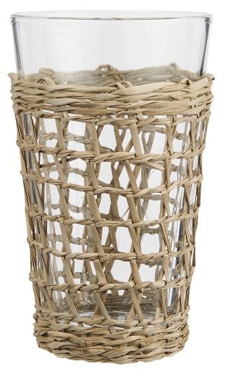 Ib Laursen Transparent and Natural Glass with Removable Straw Wicker