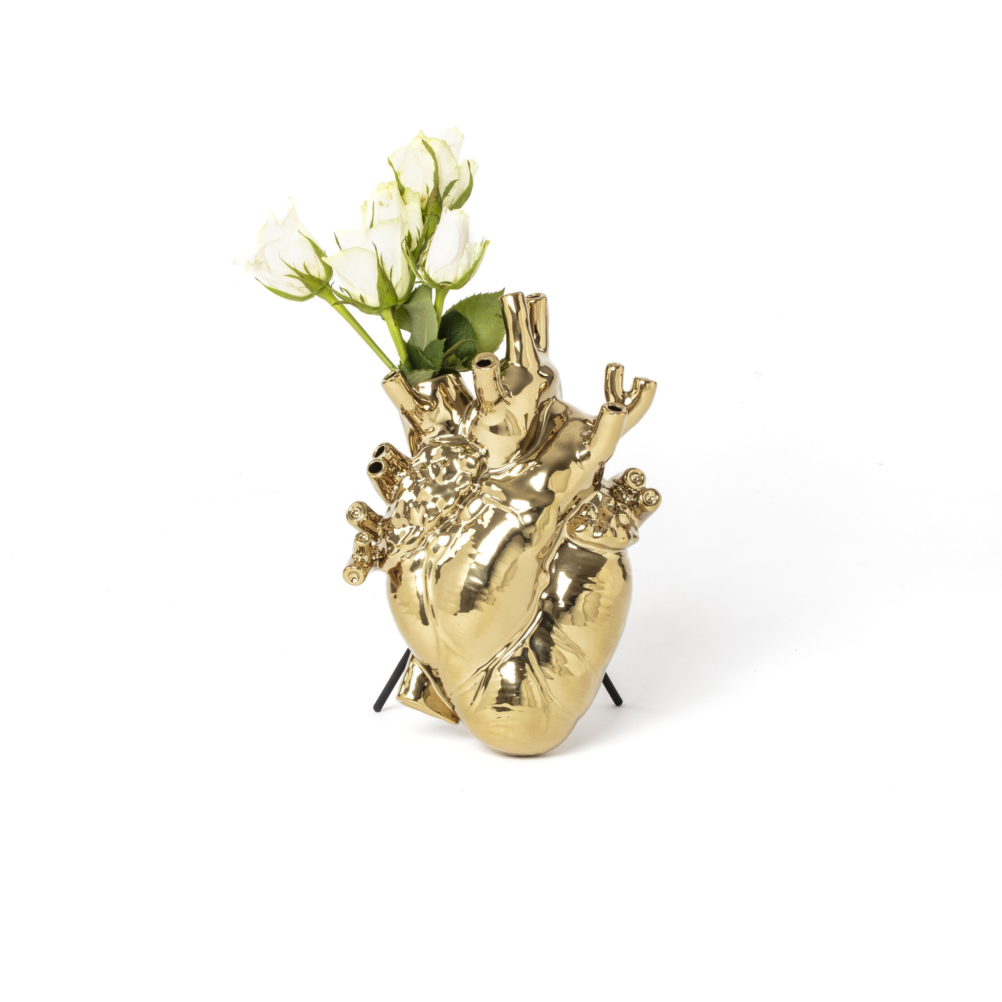 Seletti Heart Shaped Vase Gold "Love in Bloom"