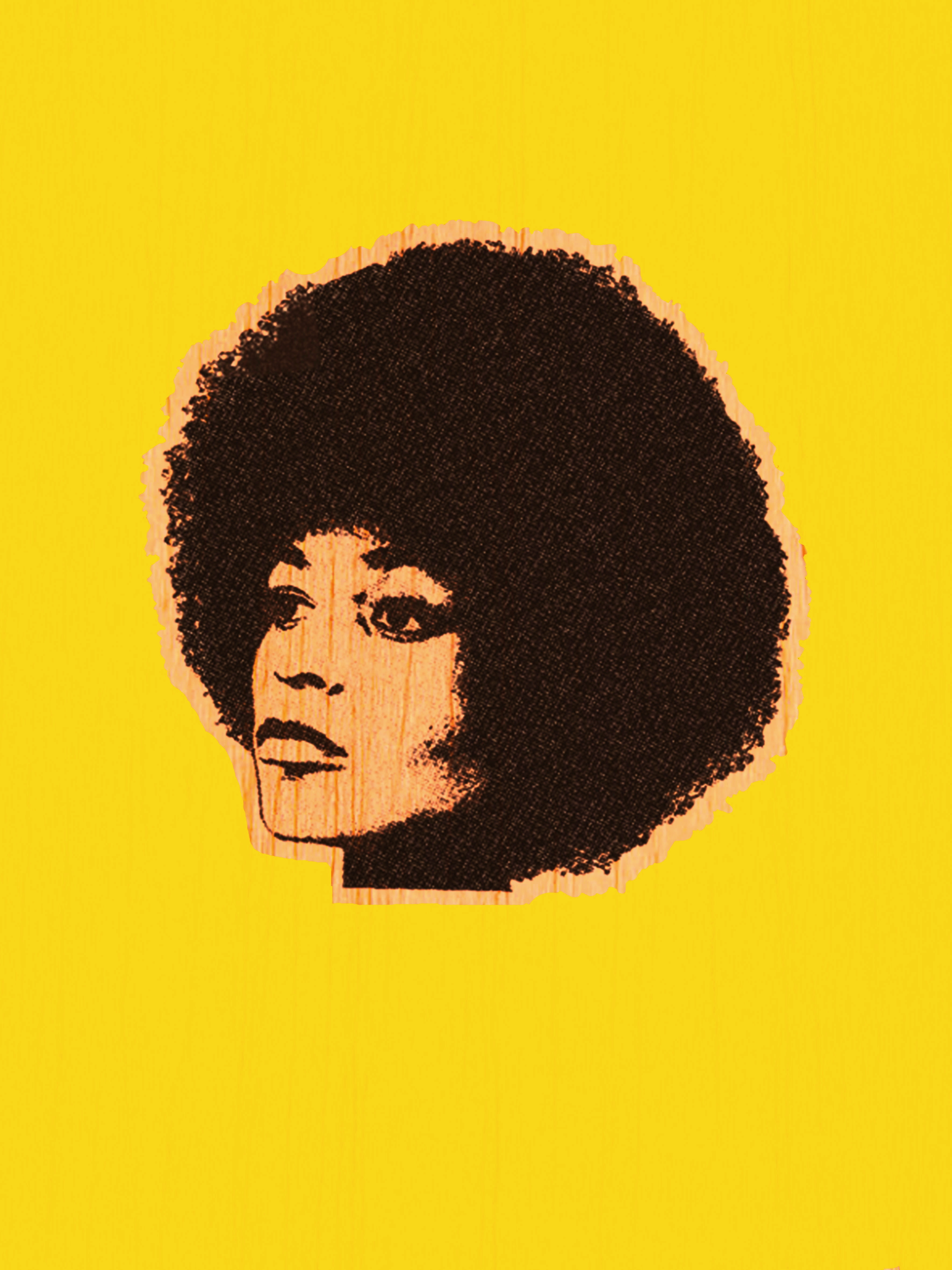 Angela Davis Wooden Print 30x40cm