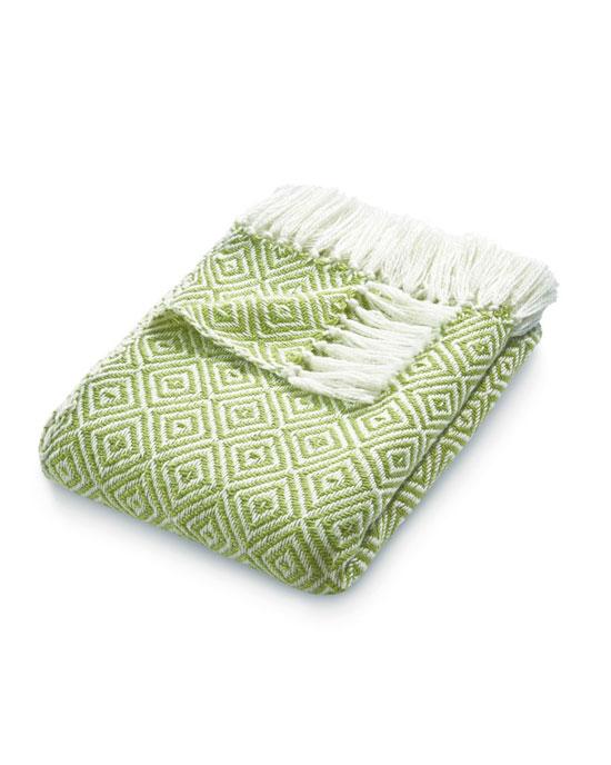 Woven Diamond Throw Green