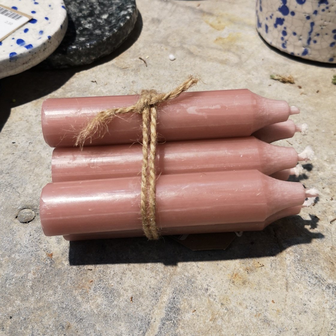 Terrace and Garden Rustic Candle Bundle of 6 Dusty Rose