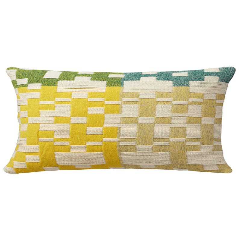 Donna Wilson Pennan Woven Long Cushion – Green/Yellow