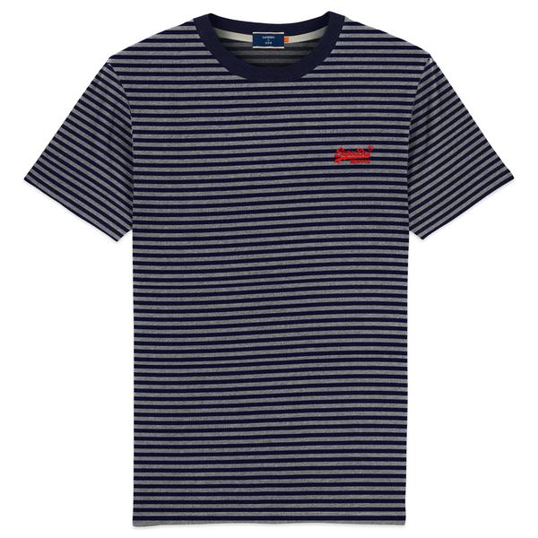 Superdry Ol Stripe T Shirt Mid Blue