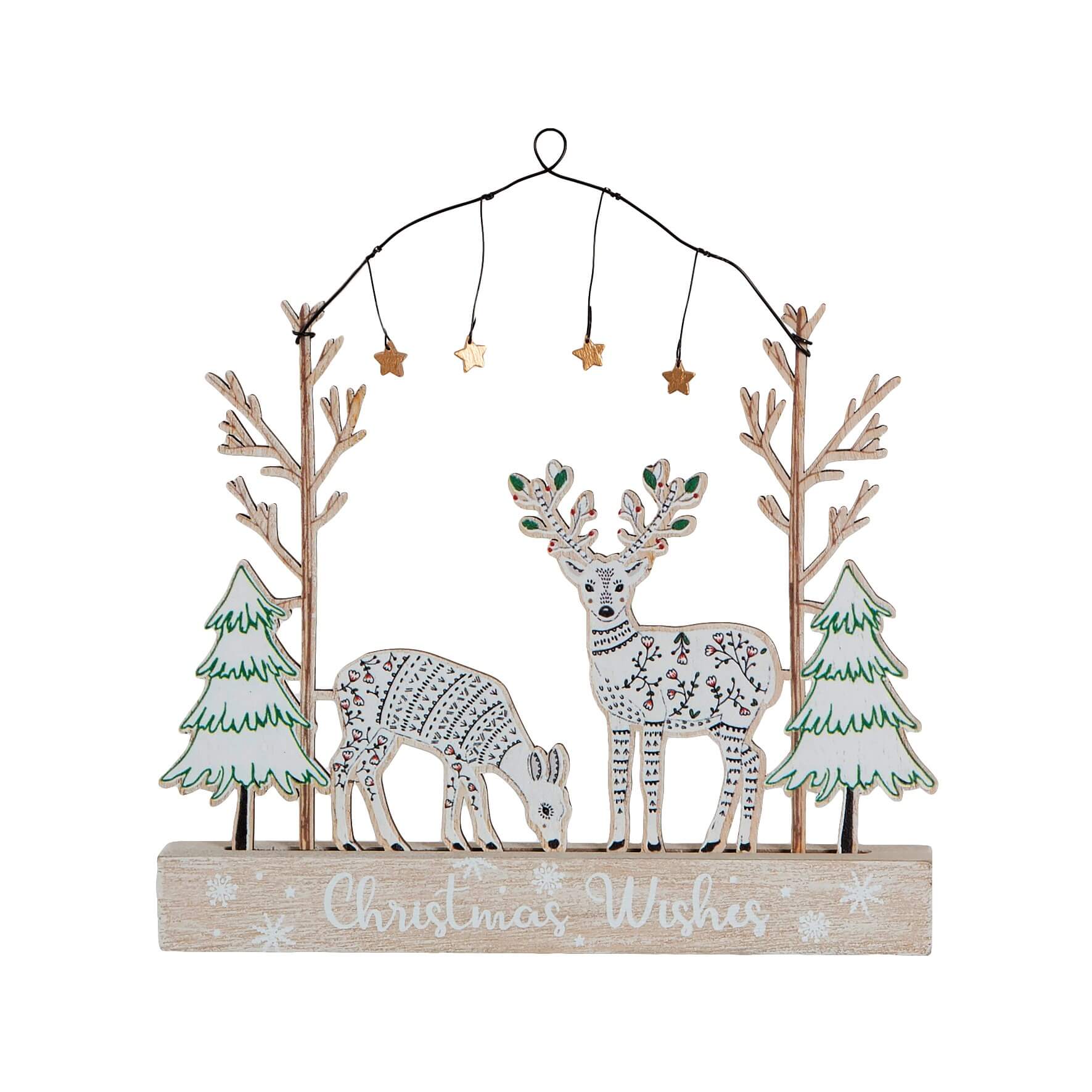 Sass & Belle  Folk Deer Christmas Ornament