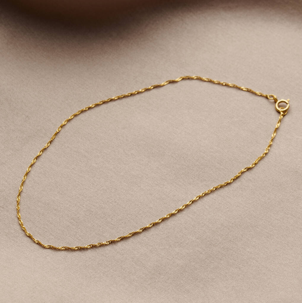 Posh Totty Designs Twisted 9ct Gold Anklet