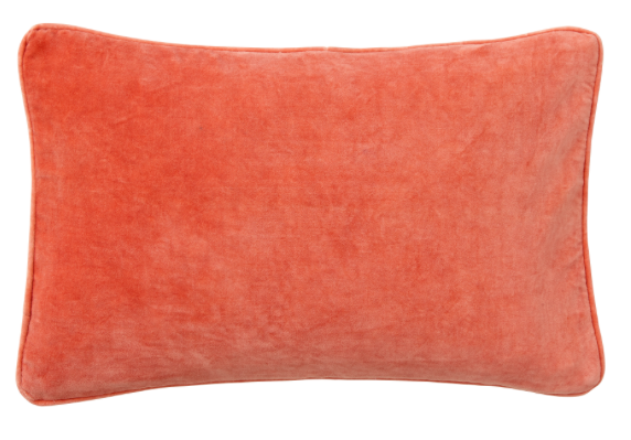 Pompon Bazar Velvet Cushion 50x33cm color Salmon 