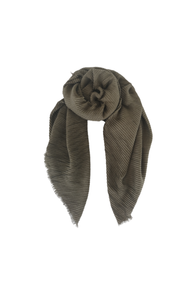 Pleated Scarf Army Grey Blue